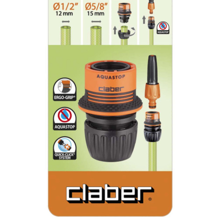 Szybkozłączka na waż 1/2"-5/8" Ergo-Grip Aquastop CLABER 8546
