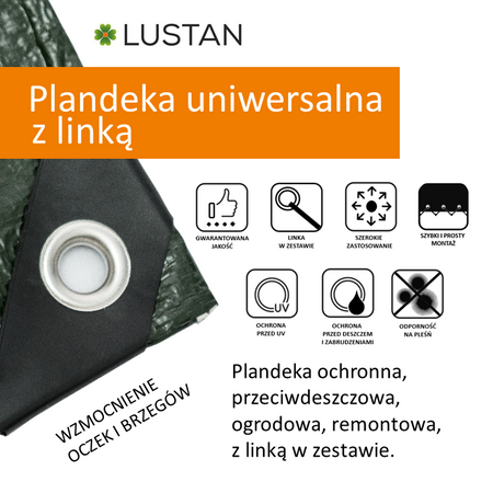 Plandeka 5x8m 70g zielona/grafit