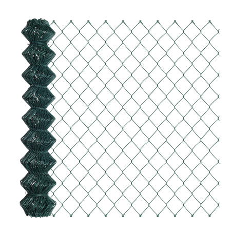 Siatka ogrodzeniowa pleciona powlekana PVC 1,75x15m zielona oczko 65x65mm