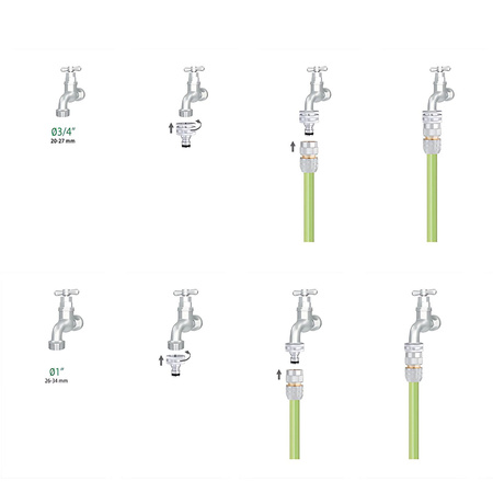 Metalowa końcówka złączka na kran 1"-3/4" Metal-Jet CLABER 9603