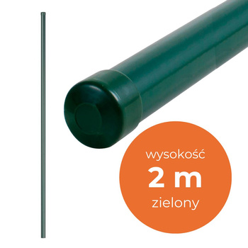 Słupek ogrodzeniowy metalowy 200cm zielony