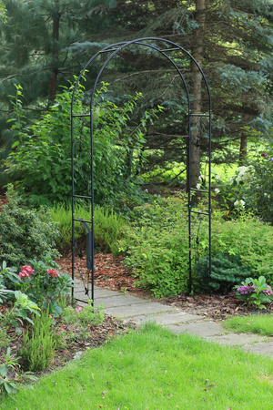 Pergola ogrodowa metalowa łuk BOTANIKA 230x114x37cm czarna