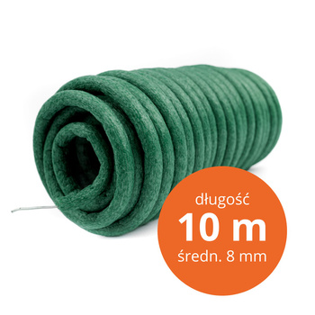 Drut ogrodniczy metalowy powlekany gąbką 10 m zielony