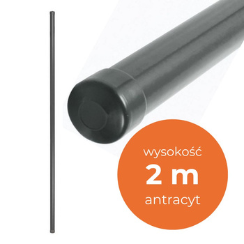Słupek ogrodzeniowy metalowy 200cm antracyt