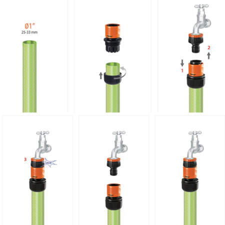 Szybkozłączka na wąż 1'' Max-Flow CLABER 9650