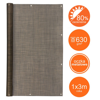 Mata tkanina osłonowa Technorattan BRĄZ 1x3m
