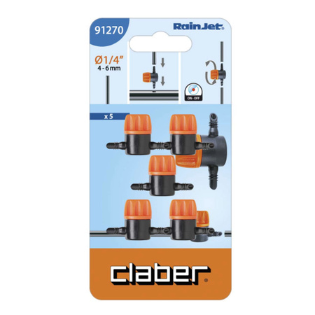 Zawór przelotowy zamknij-otwórz 1/4" CLABER opak. 5 szt.