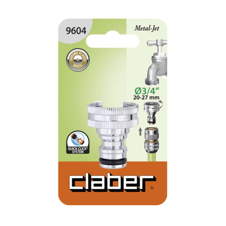 Metalowa końcówka złączka na kran 3/4" Metal-Jet CLABER 9604
