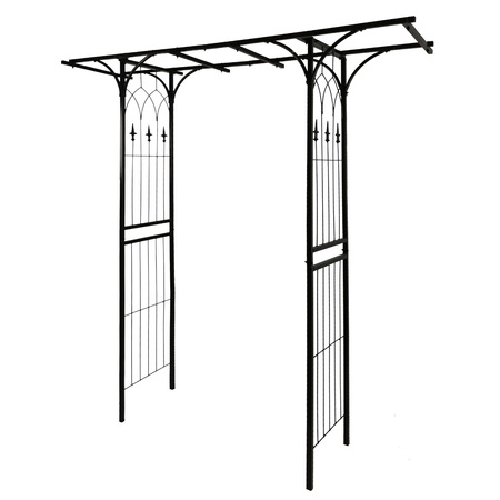 Pergola ogrodowa metalowa prostokątna 206x200x52cm czarna