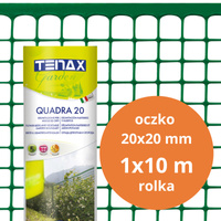 Siatka ochronna ogrodzeniowa plastikowa Quadra 20 1x10m oczko 20x20mm zielona TENAX