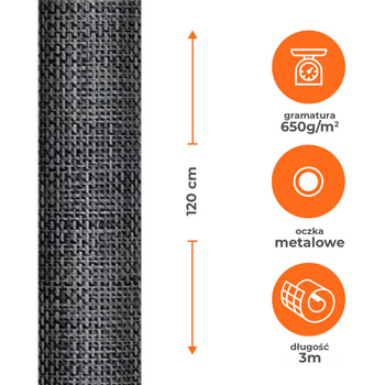 Mata tkanina osłonowa Technorattan Siko 1,2x3m szara