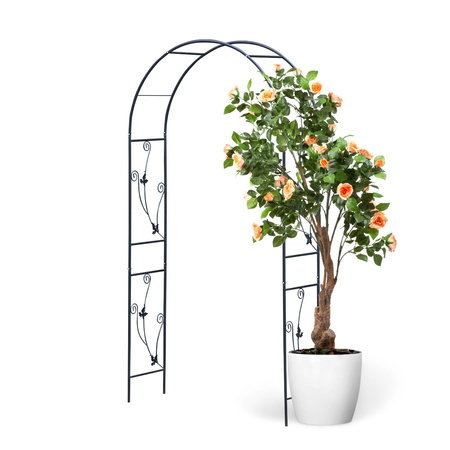 Pergola ogrodowa metalowa łuk BOTANIKA 230x114x37cm czarna