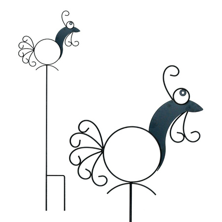 Podpora ogrodowa wbijana metalowa KOGUT 140x43cm czarna