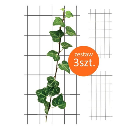 Podpora ogrodowa kratka metalowa do roślin 150x75cm antracytowa - zestaw 3 szt.