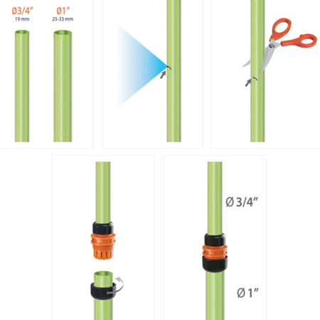 Reparator złączka redukcyjna na wąż 3/4''-1'' Max-Flow CLABER 9649