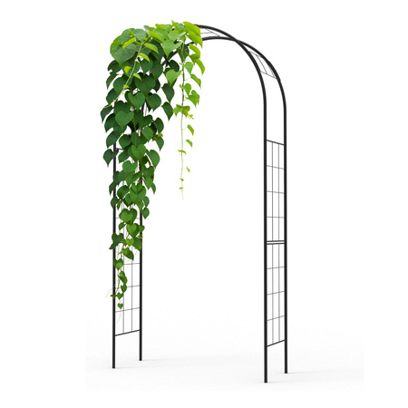 Pergola ogrodowa metalowa łuk MIRA 230x114x37cm czarna