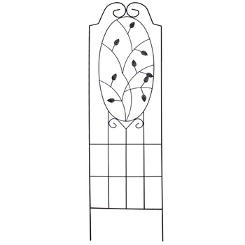 Podpora ogrodowa kratka metalowa do roślin LIŚCIE 152x45,5cm czarna