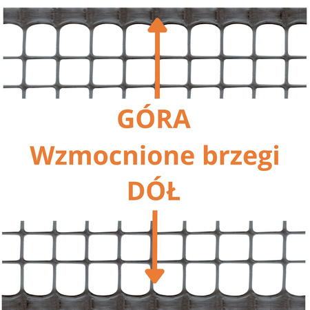 Siatka ochronna ogrodzeniowa plastikowa Quadra 20 1x10m oczko 20x20mm grafitowa TENAX