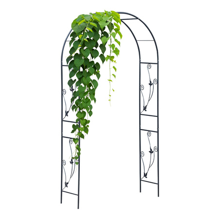 Pergola ogrodowa metalowa łuk BOTANIKA 230x114x37cm czarna