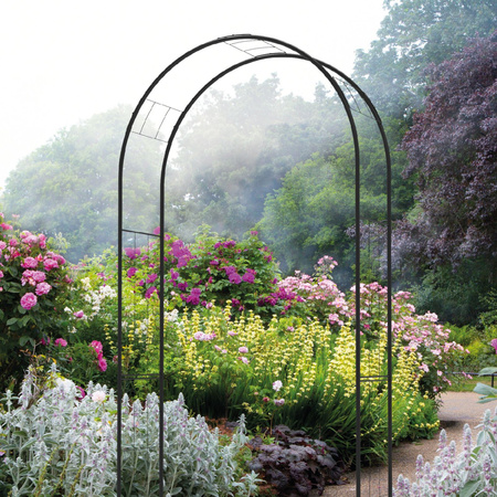 Pergola ogrodowa metalowa łuk MIRA 230x114x37cm czarna