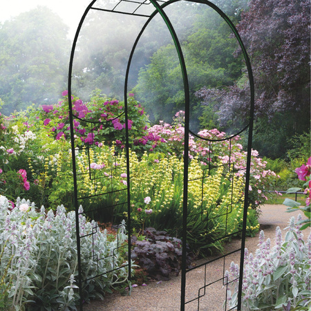 Pergola ogrodowa metalowa łuk RETRO 200x110x43cm czarna