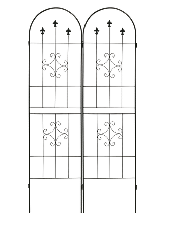 Podpora ogrodowa kratka metalowa do roślin 2 szt. 180x50cm czarna