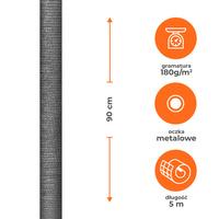 Mata tkanina osłonowa DECO GRAY 0,9x5m jasnoszara