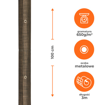 Mata tkanina osłonowa Technorattan Tessa 1x3m brązowa