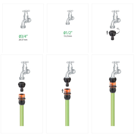 Końcówka na kran złącze 1/2" - 3/4" Ergo-Grip CLABER 8556