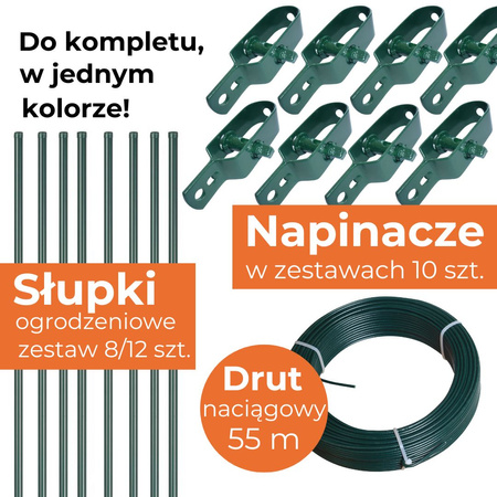Drut naciągowy do siatki ogrodzeniowej powlekany PVC 3,1mm /55 m zielony