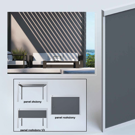 Panel boczny do pergoli aluminiowej NEO IRON 3x3 m/4x3m