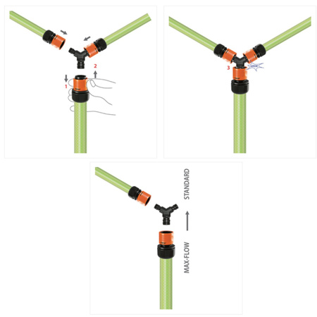 Trójnik 2 x standard Max-Flow CLABER 9646