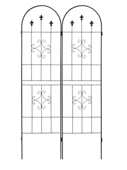 Podpora ogrodowa kratka metalowa do roślin 2 szt. 180x50cm czarna