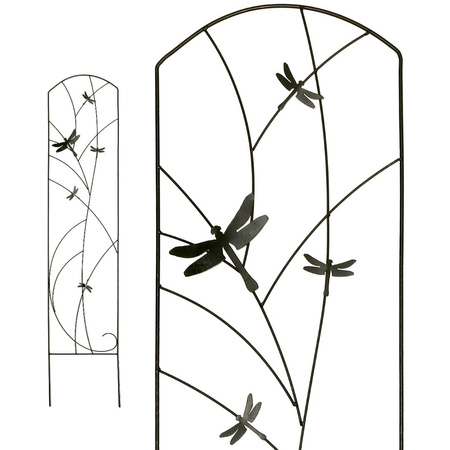 Podpora ogrodowa kratka metalowa do roślin WAŻKI 142x30cm czarna