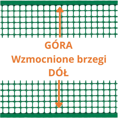Siatka ochronna ogrodzeniowa plastikowa Quadra 10 0,5x10m oczko 10x10mm zielona TENAX