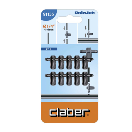 Złączka dwudrożna przelot kapilary 1/4" CLABER 91155 opak. 10 szt.
