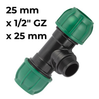 Trójnik PE 25 mm x 1/2" GZ x 25 mm