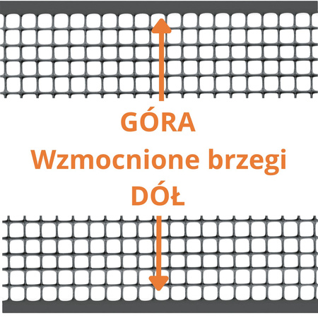 Siatka ochronna ogrodzeniowa plastikowa Quadra 10 1x10m oczko 10x10mm grafitowa TENAX
