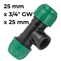 Trójnik PE 25 mm x 3/4" GW x 25 mm