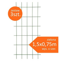 Podpora ogrodowa kratka metalowa do roślin 150x75cm zielona - zestaw 3 szt.