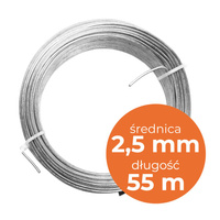 Drut naciągowy do siatki ogrodzeniowej ocynkowany 2,5mm /55 m