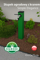 Słupek ogrodowy z kranem Simple Elegance - Zielony