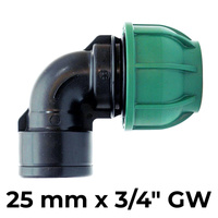 Kolano PE proste 90° 25 x 3/4" GW